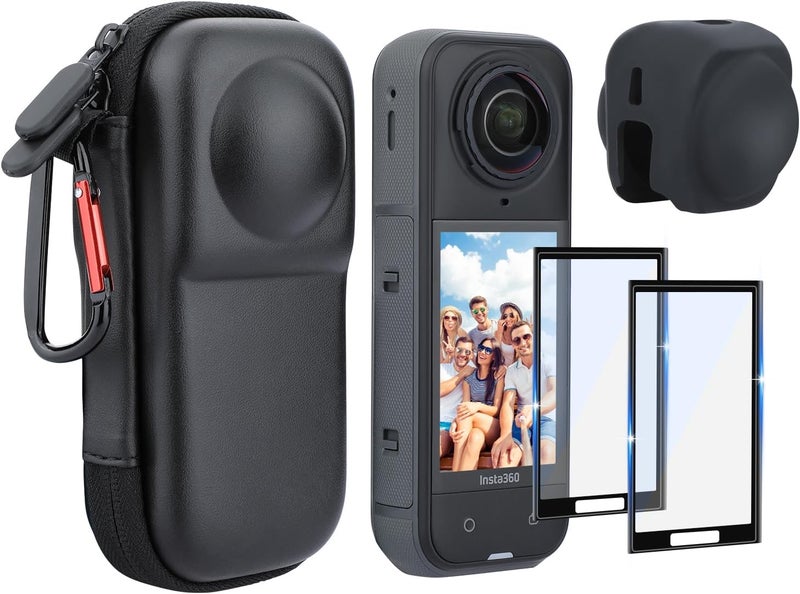 Gamorek Carrying Case Bag for Insta360 X5, Silicone Lens Cap, 2-Pack Screen Protector with Tools, Protective Accessories Kit for Insta360 X5 - Image 1